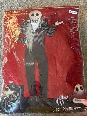 Jack Skellington Jumpsuit Suit Costume W/ Mask NEW Sz XL Disney World Land